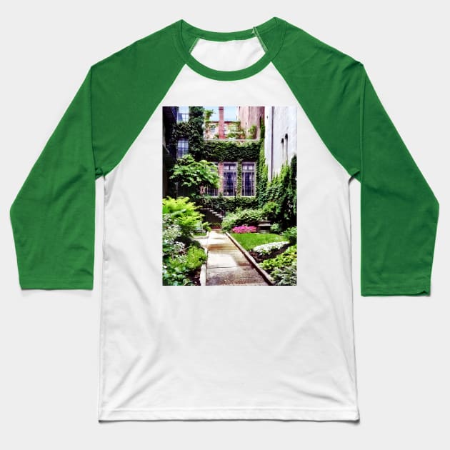 Boston MA - Hidden Garden Baseball T-Shirt by SusanSavad